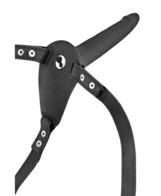 Gode ceinture vibrant noir USB 